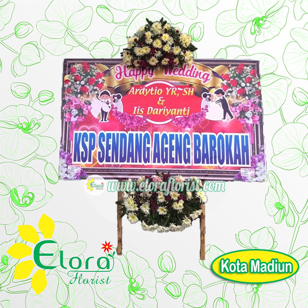 MDNW-005 Bunga Papan Happy Wedding Madiun
